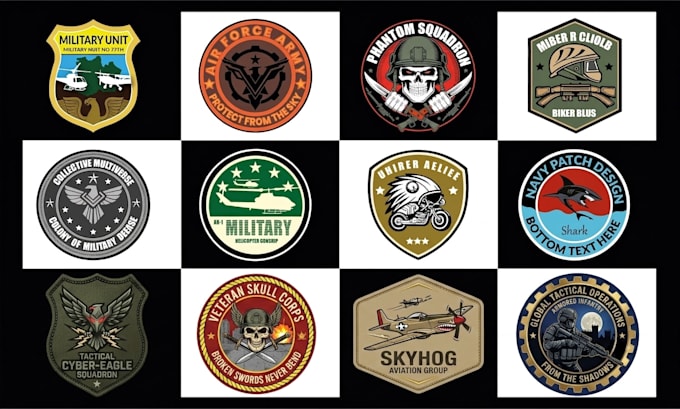 design stunning military patch, logo and badge