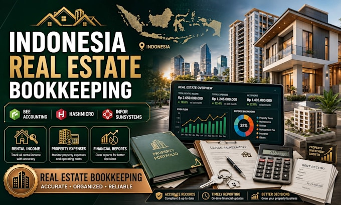 do bookkeeping for indonesia real estate using bee accounting, hashmicro