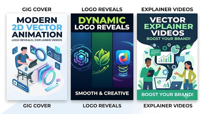 create modern 2d vector animation and explainer video