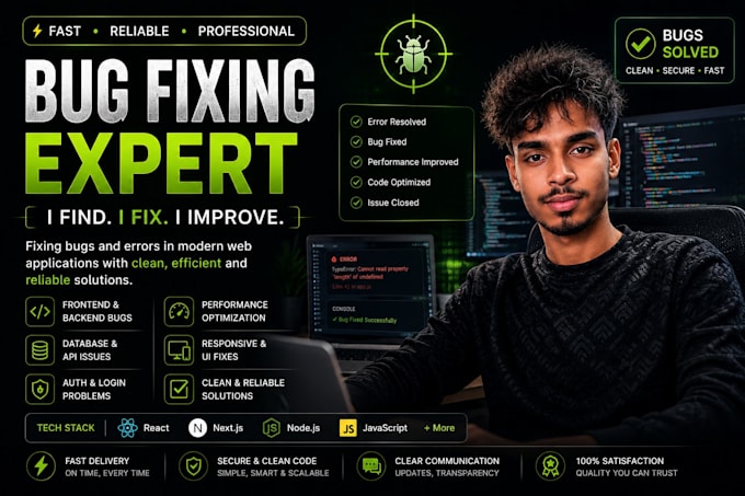 fix bugs, errors and improve your web application