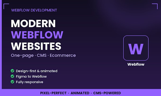 build a professional webflow landing page, cms or ecommerce website