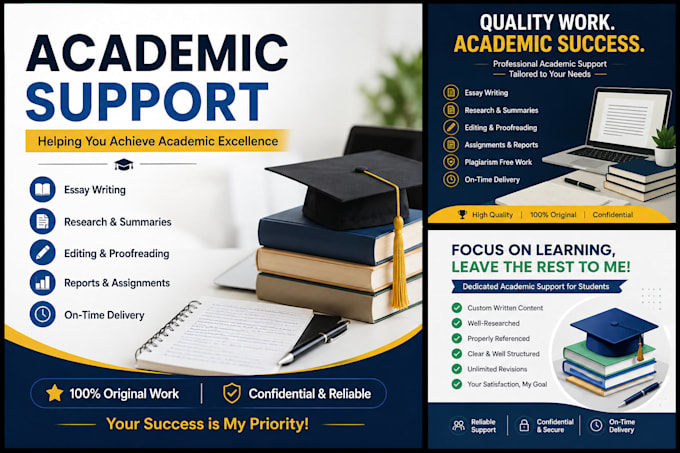 provide academic support, research, summaries, proofreading