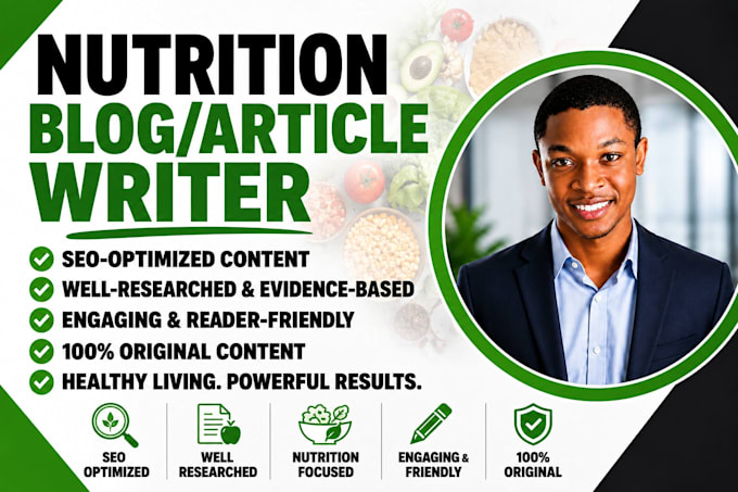 write SEO nutrition blog posts and health articles