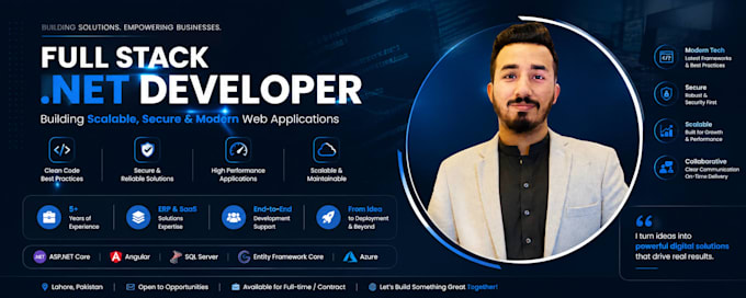 be your angular, react and asp dot net core developer