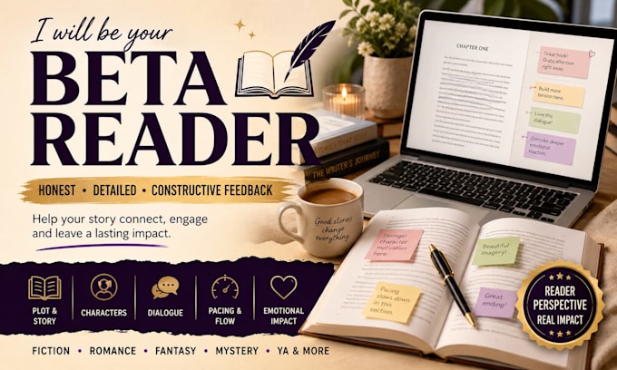 beta read your novel and provide honest reader feedback