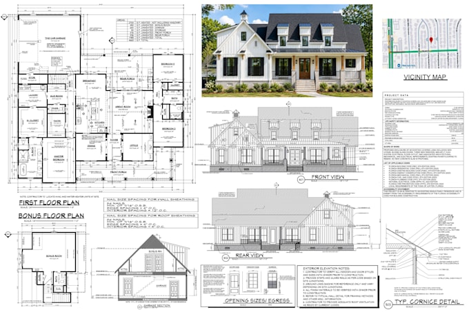 do US code compliant architectural, mep, electrical, hvac city permit drawings