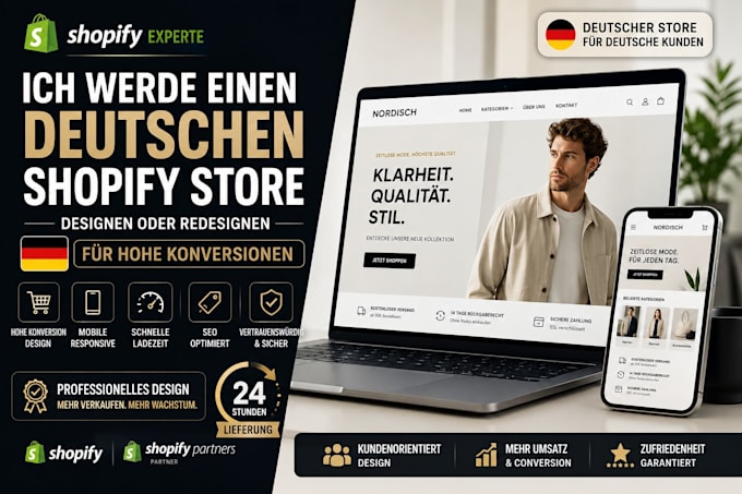 design or redesign a german shopify store  for high conversions
