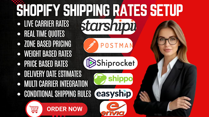 setup shopify shipping rates starshipit clickship postmen shiprocket shippo