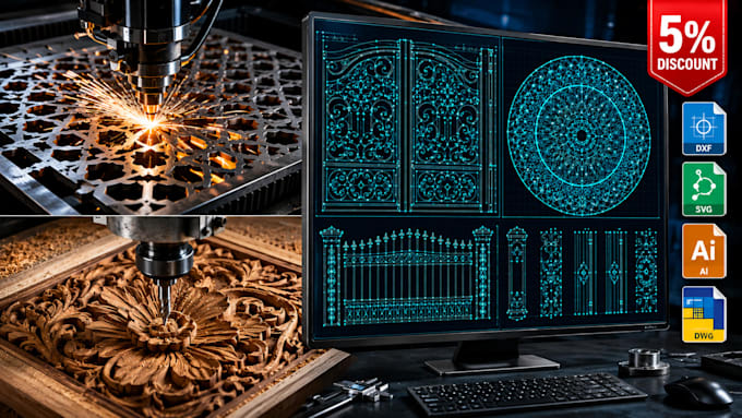 convert image to dxf vector files for laser engraving and cnc laser cutting