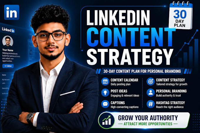 create a linkedin content strategy and 30 day content calendar