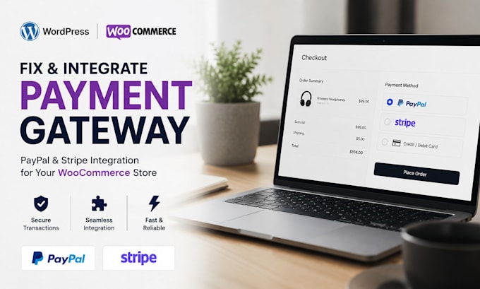 fix german wordpress woocommerce paypal and stripe integration payment gateway