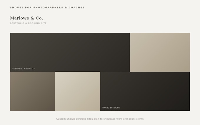 design a custom showit website for photographers and coaches