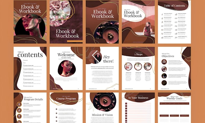 design editable canva templates for planners, journals and workbooks