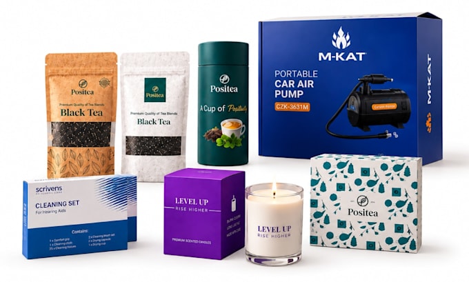 create amazon product packaging design and labels