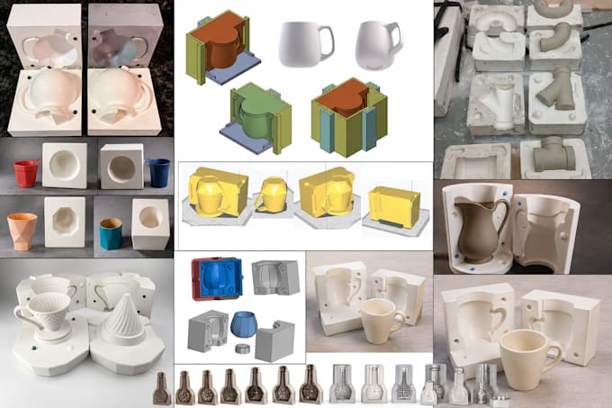 design ceramic slip casting mold, pottery plaster mold, 3d printable stl file