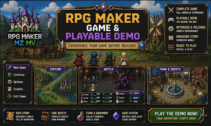 create your rpg maker game or playable demo from scratch
