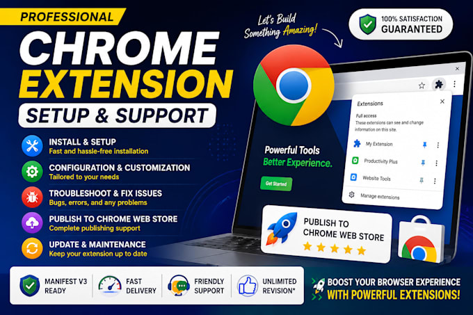 install setup and troubleshoot chrome browser extensions