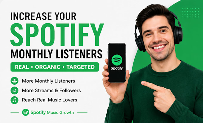 increase spotify monthly listeners, spotify playlist, spotify streams
