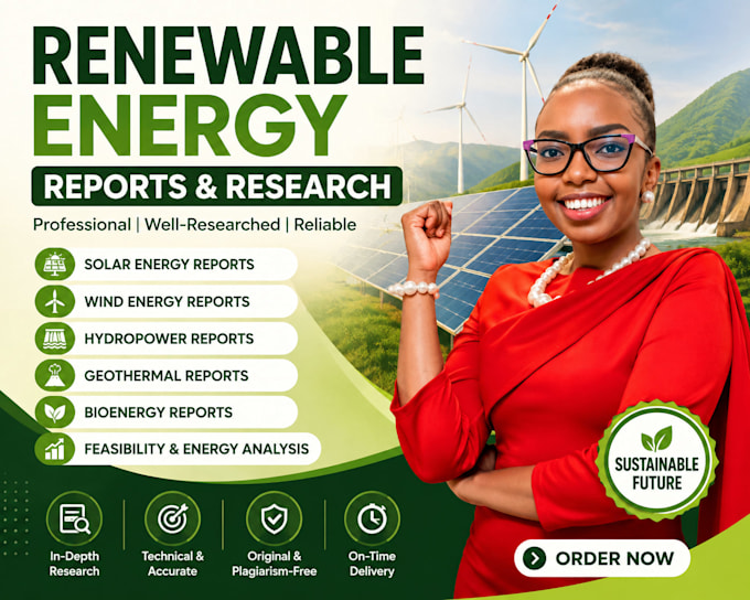 prepare renewable energy feasibility studies and technical reports