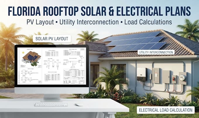 florida rooftop solar layout utility interconnection eletrical load calculation