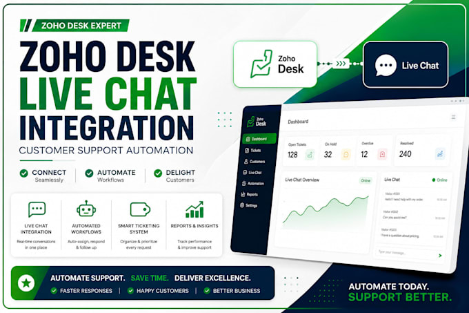 setup zoho desk whatsapp live chat integration customer support automation
