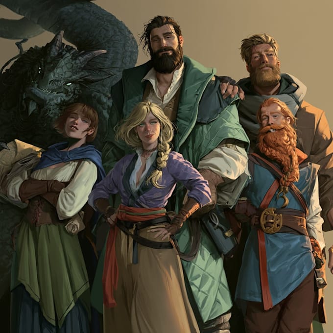illustrate your custom dnd party