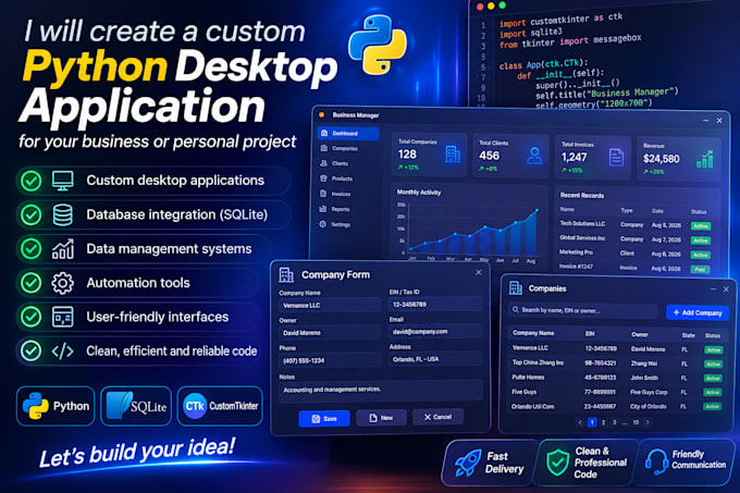 create custom python desktop application