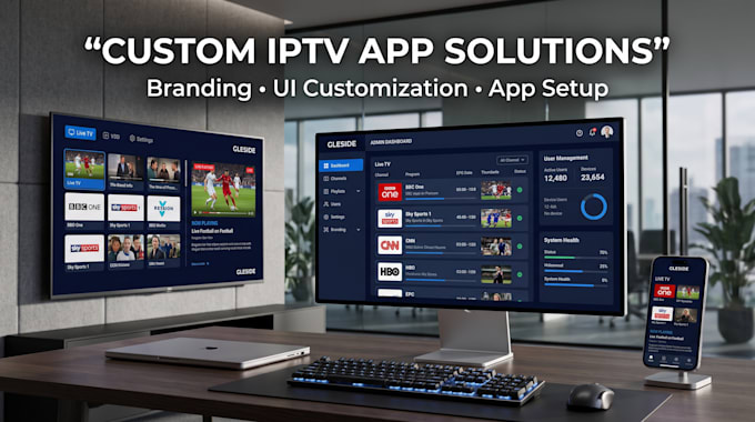 advanced iptv app branding and UI customization for android TV, ios, smart TV