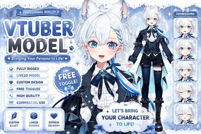 vtuber model live2d vtuber model character design vtuber rigging live2d vtuber