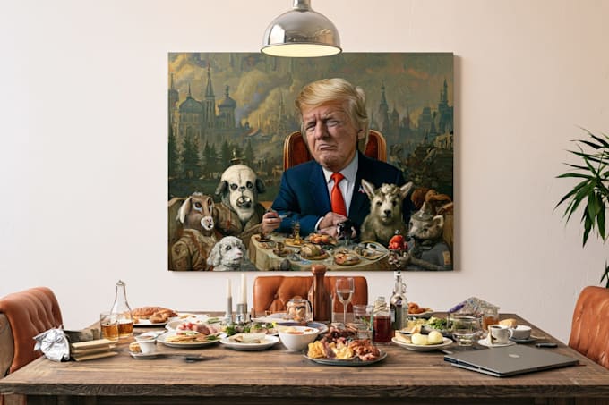 create a political or satirical cartoon