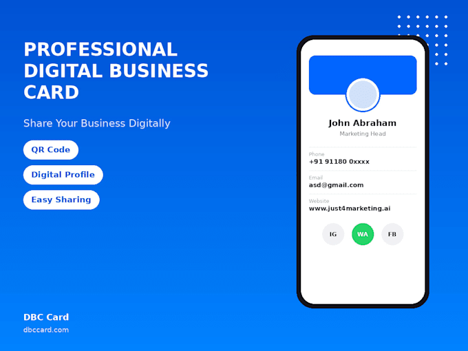 create a real estate agent digital business card with qr code