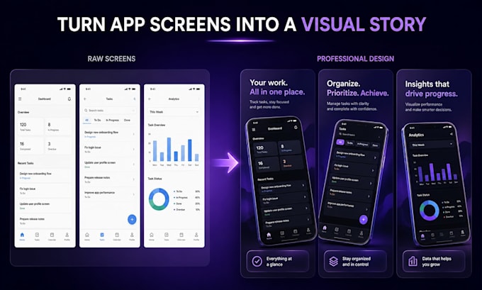 design app store and play store screenshots