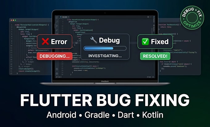 fix flutter app bugs and android build errors