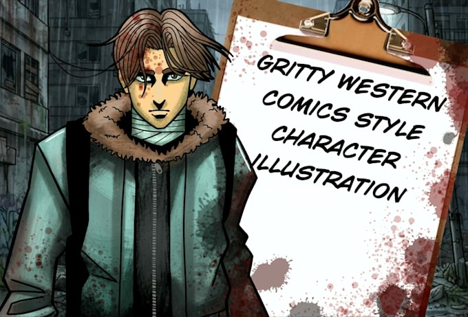 draw gritty western comic style character illustrations