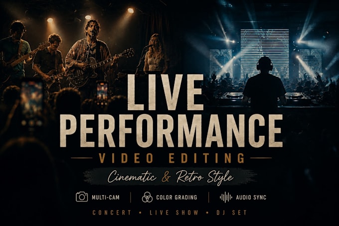 edit your live performance video in cinematic or retro style