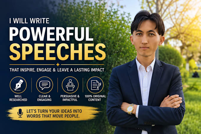 write a persuasive and professional speech for any occasion