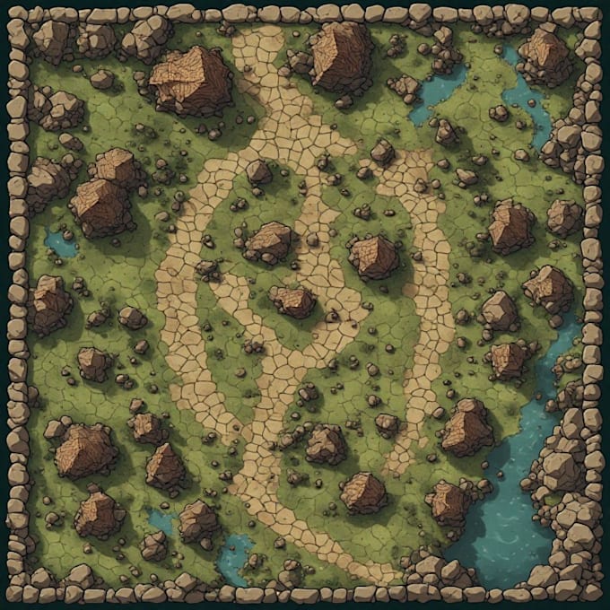 design a custom dnd battle map for vtt or tabletop