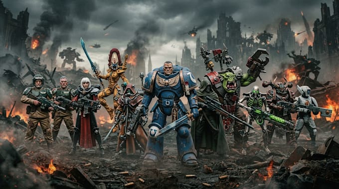 draw warhammer miniatures for your needs