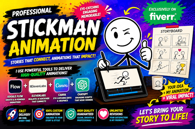 make professional stickman explainer animation videos