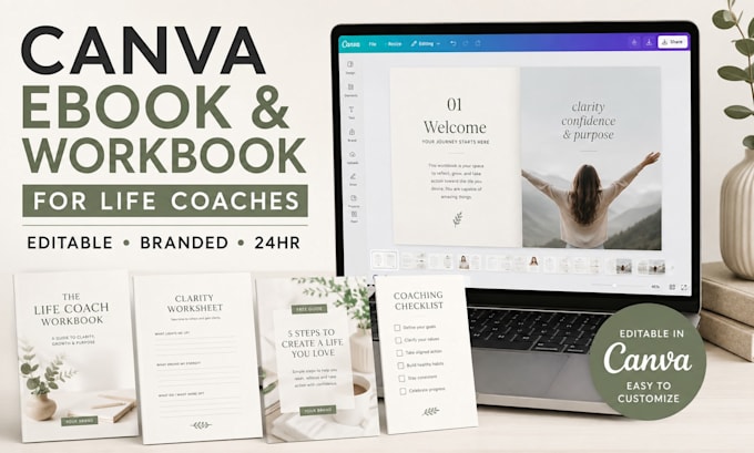 design canva ebook and workbook templates for coaches in 24 hours
