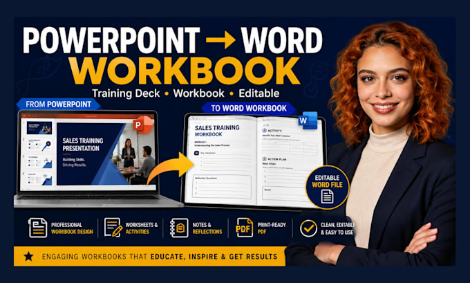 convert your powerpoint training presentation into a word workbook