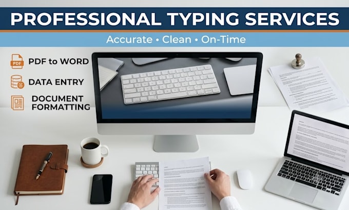 do accurate typing, PDF to word and copy typing