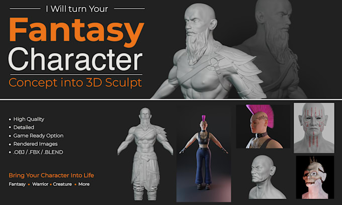 create stylized game ready 3d character with clean topology