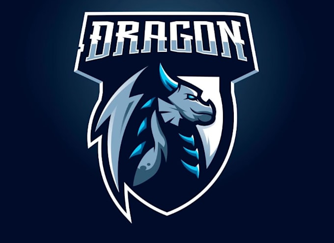 draw modern style dragon mascot logo design