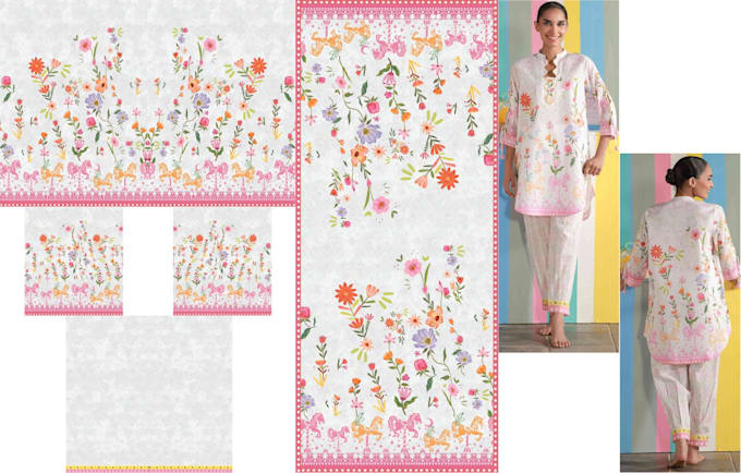 create seamless textile pattren and fabric print design