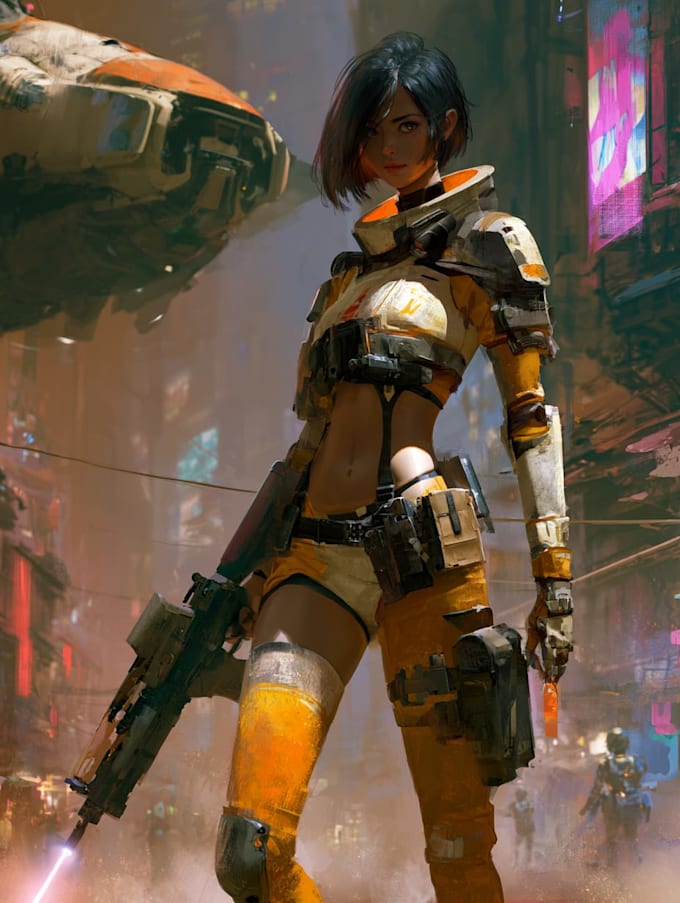 a sci fi character illustration or sci fi character