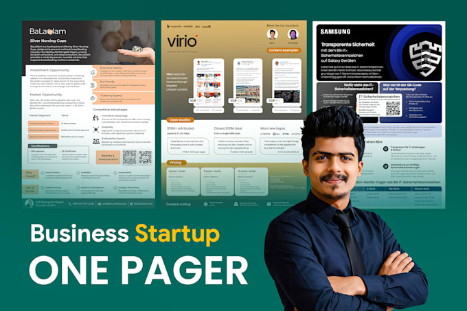 design professional startup one pager for business