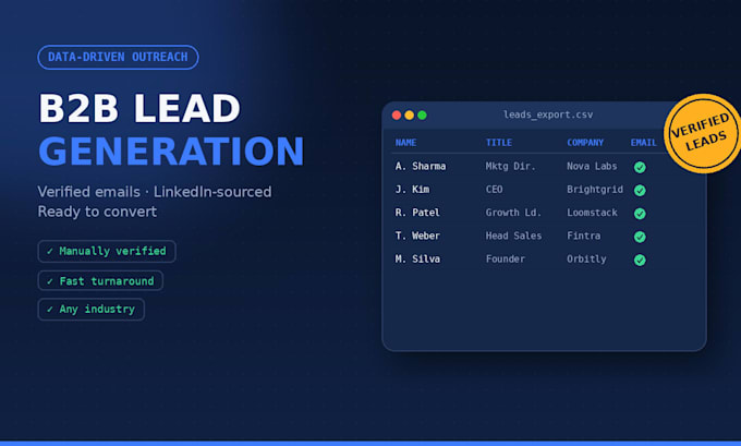 generate verified b2b leads with email and linkedin profile