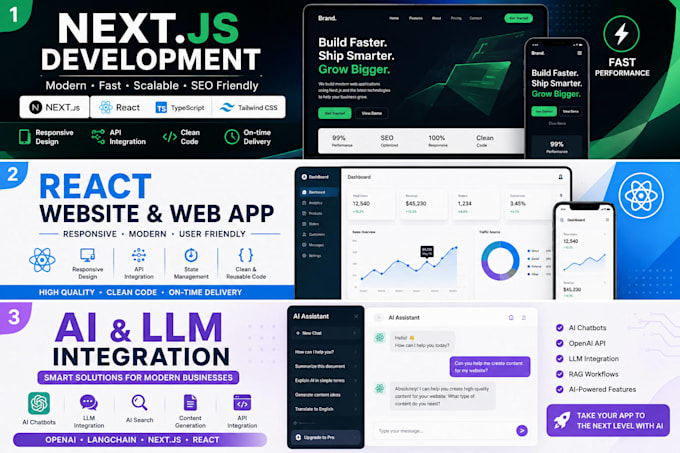 build a modern nextjs website with react and typescript
