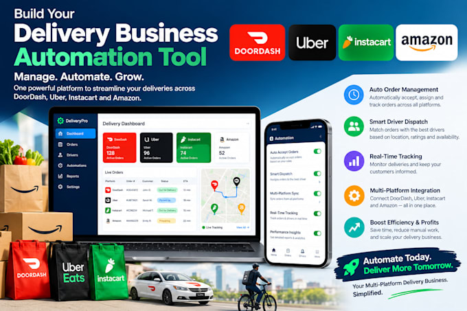 build doordash, uber, instacart ,spark driver bot, grabber bot and amazon flex